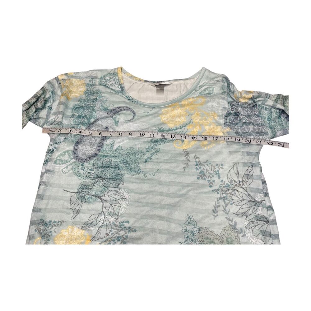 CJ Banks Blouse Top Women X Multicolor Paisley Stretch Lined Round Neck Pullover - Picture 6 of 7